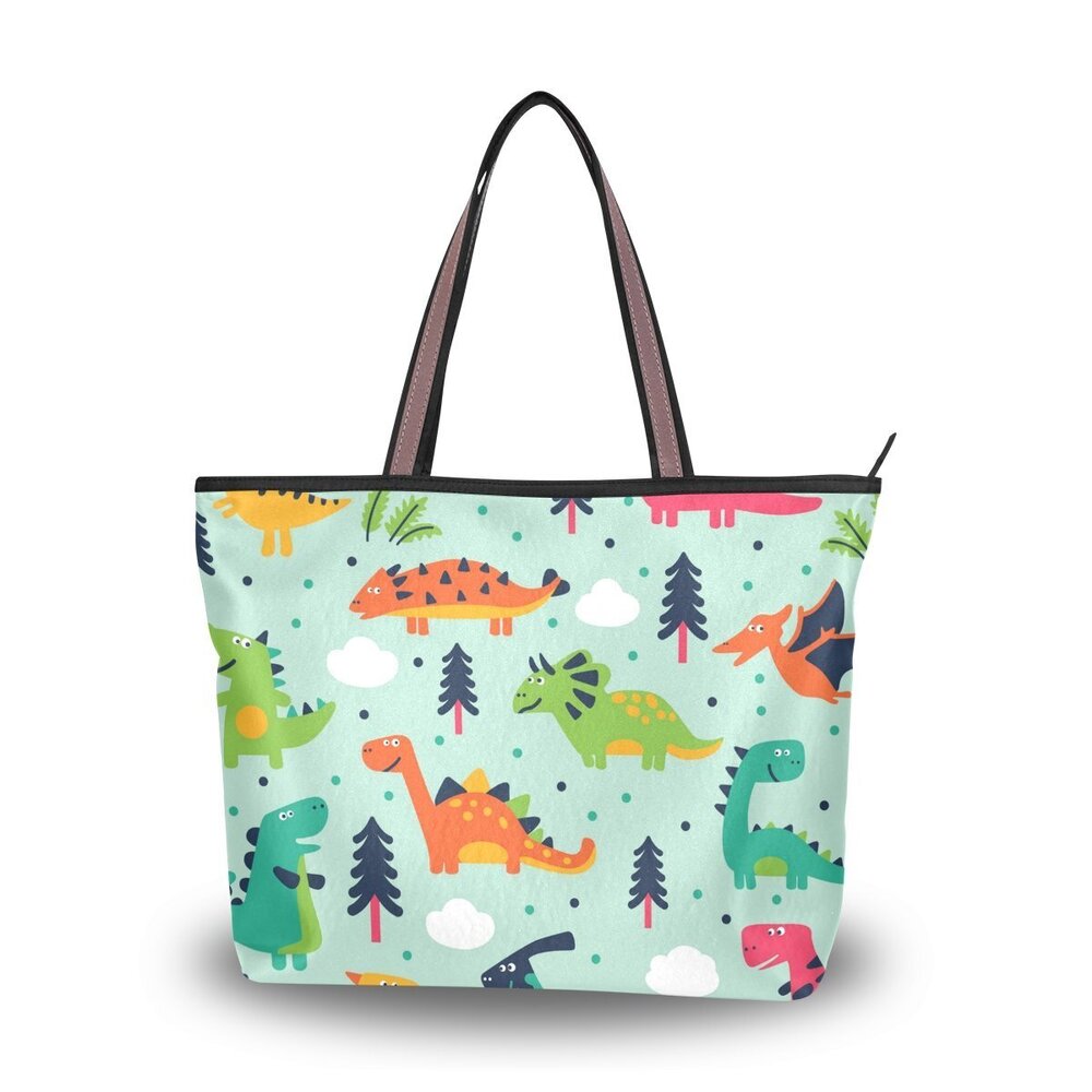 6329 Shoulder Bag Cute Dinosaurs Cartoon Printing Handbag Totes Purses
